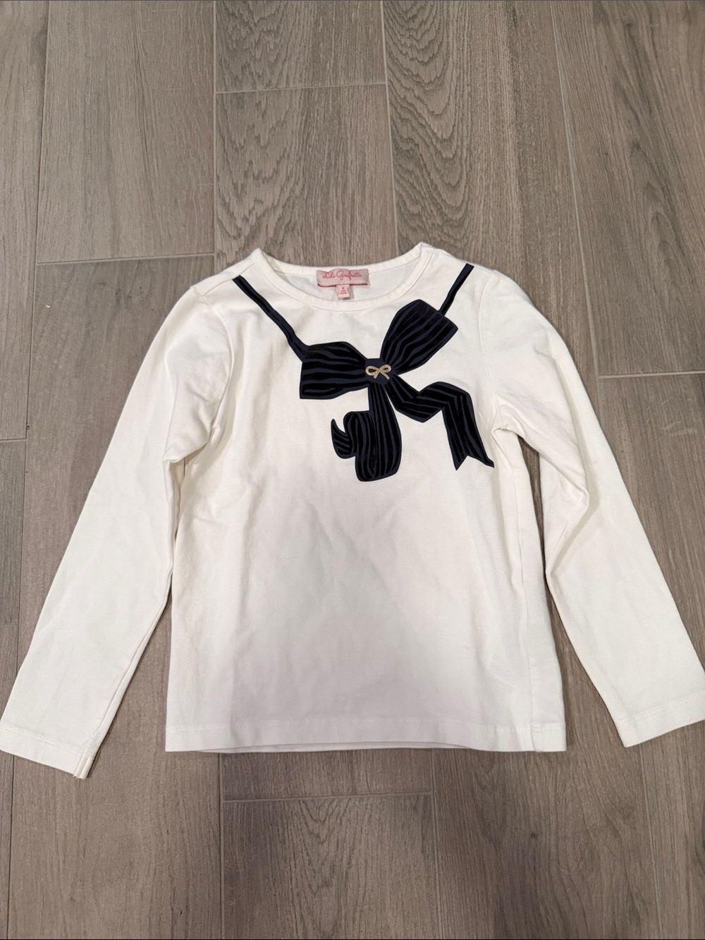 Lili Gaufrette Girls Long Sleeve With Bow Design Size 6